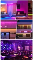 Pengendali Jarak Jauh APP Lampu Latar Pintar Fleksibel SMD5050 RGB LED Strip 12V/24V 30/60/120Leds/m IP65/68 Lanskap