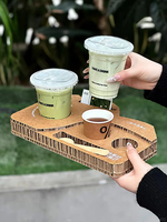 Support de tasse à café/latte/thé au lait/milkshake/mojito en papier, motif nid d'abeille, écologique, personnalisé, emballage en boîte