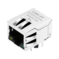 Connecteur Ethernet RJ45 magnétique avec LED, compatible Amphenol LMJ119882X110DT39J, 10/100Base-T, prise PCB à languette descendante