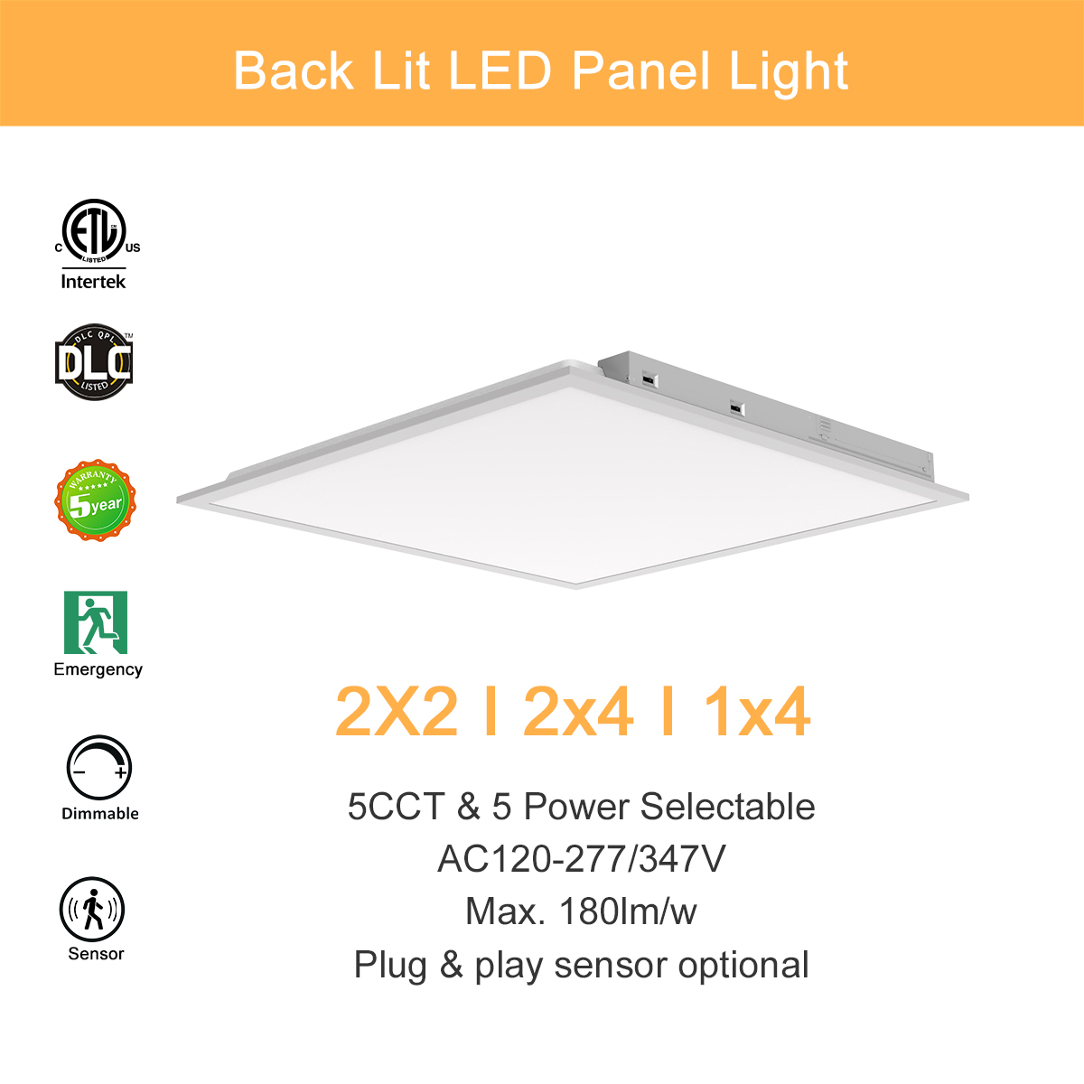 Square 2x4 LED Flat Panel Light High Brightness CRI>80 Drop Ceiling 0-10v Dimmable · image 3