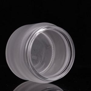 Pot en verre cosmétique givré avec couvercle en bambou écologique et bouchon à vis pour crème contour des yeux, crème et lotion pour soins de la peau - Product Image 5