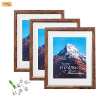 Cadre photo vintage en bois brun 8,5x11 pouces, cadre pour certificat, diplôme, document, cadre multi-usages pour affiche, affichage sur table ou mural