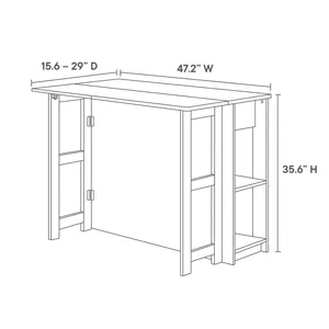 Ensemble de meubles de cuisine polyvalent de 3 pièces avec une <span class=keywords><strong>table</strong></span> d'îlot spacieuse <span class=keywords><strong>et</strong></span> un tabouret coordonné pour la salle à manger <span class=keywords><strong>et</strong></span> le rangement - Product Image 4