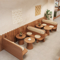 Canapé de café sans dossier style Wabi-sabi en bois massif pour restaurant ; espace de repos pour salon de thé, pâtisserie et boulangerie