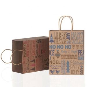 Custom Printing Logo Kraft Paper <b>Bag</b> 100% Recyclable Eco-friendly Reinforced Handle Customized Kraft Paper <b>Bags</b> - Product Image 4
