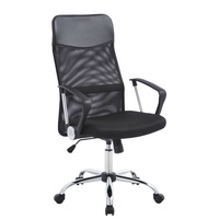 Anji Chaise de bureau confortable à dossier haut Design exécutif ergonomique Appui-tête réglable en maille pivotant confortable en mousse métallique Fer