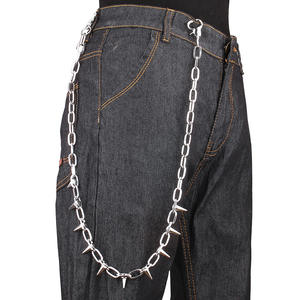 Chunky Metal Waist <b>Chain</b> With Spike Studs Zinc Alloy For Nightclub Fashion Accessory - Product Image 2