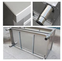 Table de travail double face en acier inoxydable, îlot de cuisine commercial, plan de préparation pour ligne d'assemblage alimentaire, boulangerie et restaurant