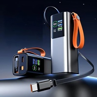 Banque d'alimentation 20000mAh 100W avec câble rétractable, écran LED, lampe torche, banque d'alimentation portable pour iPhone, Android, ordinateur portable, tablette