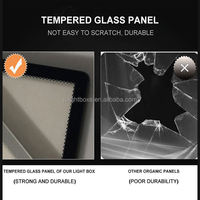 Boîtier Lumineux LED 10mm A1 A2 A3 A4 - Cadre en Aluminium Verre Trempé Ultra-Mince pour Affichage Publicitaire - Certifié CE