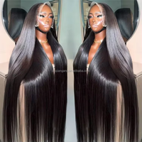 Perruque de cheveux naturels vietnamiens bruts de 40 pouces, HD, entièrement en dentelle, sans colle, vente en gros