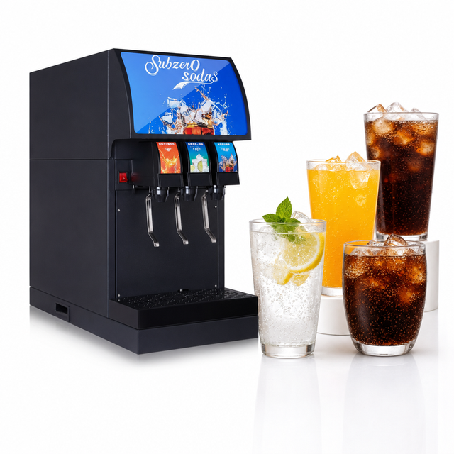 Professional Durable 3-Valve Fast Flowing Post-mix Soft Drink Carbonated Beverage Soda Fountain Dispensers for Hotels