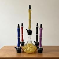 Chicha de style européen et américain moderne, design élégant, en aluminium jaune, avec boîtier en verre, finition miroir, écologique, durable, coffret cadeau