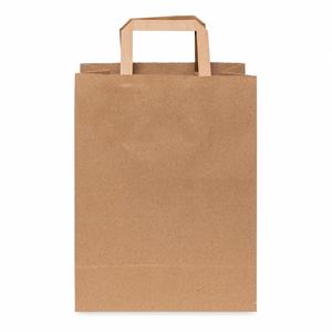 <b>Medium</b> <b>Brown</b> Kraft Paper Takeout Bag Handles Eco-Friendly Digital Lamination Wholesale for Lunch Shopping Groceries Candle Use - Product Image 2