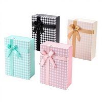 Kotak Hadiah Pita Kertas Keras Daur Ulang MU 25*18*8.5cm dengan Pegangan untuk Pernikahan, Festival, Permen, Lilin & Dompet