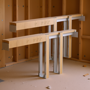 Kit de cadre de porte coulissante 72 po de largeur 80 po de hauteur, fermeture douce, lame en bois, design moderne - Product Image 3