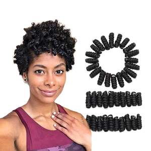 Extensiones de Cabello de Ganchillo con Rizo <span class=keywords><strong>Toni</strong></span>, las Más Pequeñas y Enrolladas, Extensiones de Cabello con Rizo Kenzie, Cabello Afro Corto para Trenzas - Product Image 1