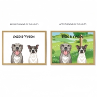 Tableaux lumineux décoratifs pour animaux de compagnie, style anime, en acrylique, sur mesure, peints à la main, avec cadres photo, veilleuses, vente en gros
