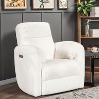 Fauteuil inclinable de luxe blanc moderne personnalisable avec fonction massage, structure en bois et revêtement en tissu pour salon - Vente en gros