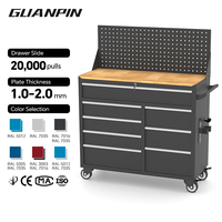 Armoire à outils de garage robuste à plusieurs tiroirs, organisateur d'outils en métal avec roulettes pour atelier professionnel