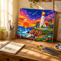 Peinture par numéros moderne à faire soi-même, 40x50cm, ensemble d'art de paysage marin pour la décoration de la maison pour adultes