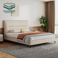 Meubles de chambre à coucher modernes sur mesure, base de lit pleine grandeur avec tête de lit, lit en cuir capitonné king size, lits queen size haut de gamme