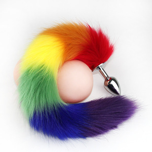 Alta Qualidade Metal 40Cm Cores Fox Tail Anal <span class=keywords><strong>Plug</strong></span> Masturbador Feminino Treinamento Props Tail <span class=keywords><strong>Butt</strong></span> <span class=keywords><strong>Plug</strong></span> Brinquedos Sexuais Anal para Mulher Homens - Product Image 1