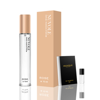Nouvelle conception de flacon de parfum en verre de 10 ml, flacon de parfum rond transparent, flacons de test de parfum personnalisés avec emballage en boîte