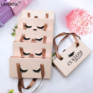 Nude Lashbox OEM Lashpackaging Gift Box With <strong>3D</strong> Faux <strong>Mink</strong> Lashes Rectangle <strong>Eyelash</strong> Packaging Box <strong>case</strong> With Silk Ribbon - Product Image 5