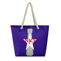 Sac fourre-tout personnalisé avec poignées en corde de chanvre motif Saipan, sac léger en polyester pour les courses, les voyages et le transport quotidien décontracté