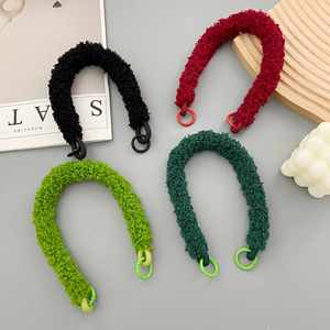 Wholesale Plush Phone Pendant Autumn/Winter Hand Woven Hanging Rope with Soft Plush Charm Universal Phone Chain Bag Accessory - Product Image 4