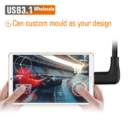 Cable USB 3.1 Tipo-C Angulado de Alta Velocidad OEM de 60W, 20Gbps, 4K 60HZ, con Conductor de Cobre Puro y Carga Rápida de 3A para Computadora/Cámara