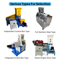 Petite machine extrudeuse-granuleuse de 50 kg/h, certifiée CE, personnalisable, pour aliments flottants et coulants pour crevettes, volailles, animaux aquatiques, chats, chiens et poissons.