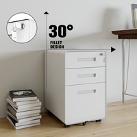 Armoire de classement mobile en acier verrouillable avec 3 tiroirs, meuble de rangement pour bureau, maison, école ou atelier