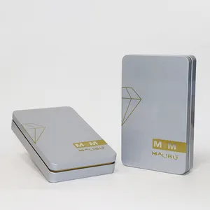 Wholesale High Quality Hinged Metal Case Square Cigarettes Tin Box