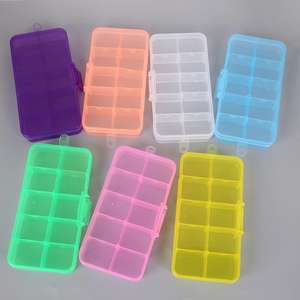 Boîte de rangement en plastique transparente réglable à 10 compartiments colorés pour petits composants, boîte à outils de couture, boîte à perles, organisateur de boutons - Product Image 1