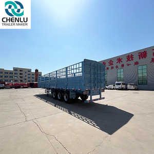 Valla de pared alta de 4 ejes, <span class=keywords><strong>jaula</strong></span> de transporte de ganado de animales laterales, remolque de camión de carga - Product Image 4