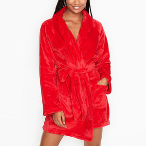 סיטונאי Custom חורף הלבשת בגד קטיפה הלבשת חלוק קימונו חלוק חורף נשים צמר פיג 'מה גלימות - Product Image 1