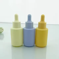 Clear Whosale Hot Selling 30ml Frosted Bunte Kosmetische Hautpflege Verpackung Glas Ätherisches Öl Tropf flaschen Glas