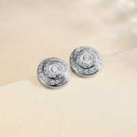 Fournisseur de bijoux en gros sur mesure, fabricant de boucles d'oreilles en argent sterling 925 plaqué rhodium, avec zircone cubique en spirale ronde