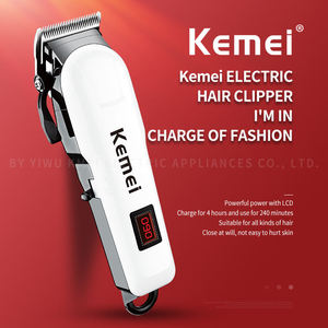 Kemei KM-809A أفضل بائع المهنية قابلة للشحن الحلاق الانتهازي مع LCD المهنية مقص الشعر