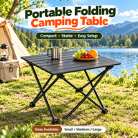Table de camping pliable portable WOQI, en aluminium, pliable, mobilier d'extérieur, installation facile, sac de transport compact