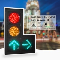 Pemasok Lampu Lalu Lintas Dia.300mm(12inci) Lensa Bening Merah Kuning Dengan Lampu LED Panah Lurus dan Belok Kanan