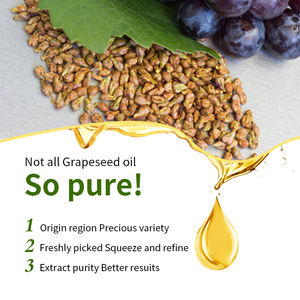 น้ำมันหอมระเหยเมล็ดองุ่นบริสุทธิ์น้ำมันผู้ให้บริการสกัดเย็นสำหรับการดูแลผิวที่มีกลิ่นสดใหม่100% - Product Image 4