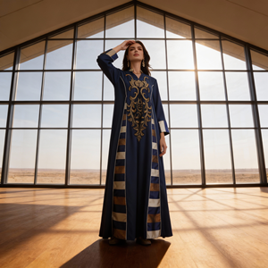 Vestido Abaya Elegante de Poliéster con Diseño de Patchwork de Lujo Personalizado OEM ODM para Mujeres Musulmanas, Proveedor Mayorista - Product Image 1