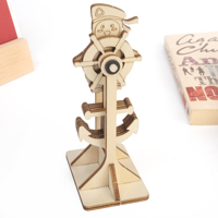 Puzzle 3D en bois Wincent : Modèle de bateau nautique, roue, ancre, pingouin, marin - Kit DIY éducatif STEM, jouet artisanal, cadeau pour enfants