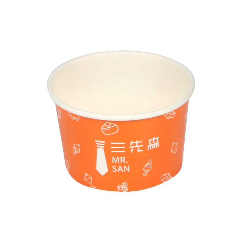 frozen yogurt ice cream cool orange paper cup custom logo