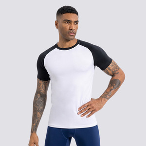 T-Shirt Sportiva a Compressione con Maniche Raglan a Contrasto, Vestibilità Aderente per Bodybuilding e Corsa, Vendita all'Ingrosso - Product Image 3