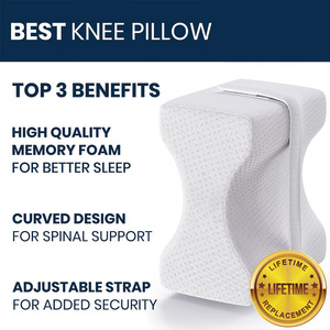 Coussin de genou en mousse à mémoire de forme, coussin orthopédique pour les jambes, sangle réglable, soutien pour le sommeil sur le côté, design ergonomique pour dormir au lit - Product Image 2
