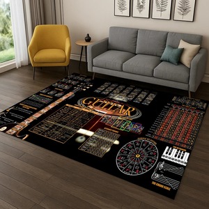 Alfombra musical con tabla de teoría de acordes de guitarra para dormitorio, sala de estar, sofá, felpudo, decoración de cocina, alfombra antideslizante para área de juegos infantil - Product Image 6